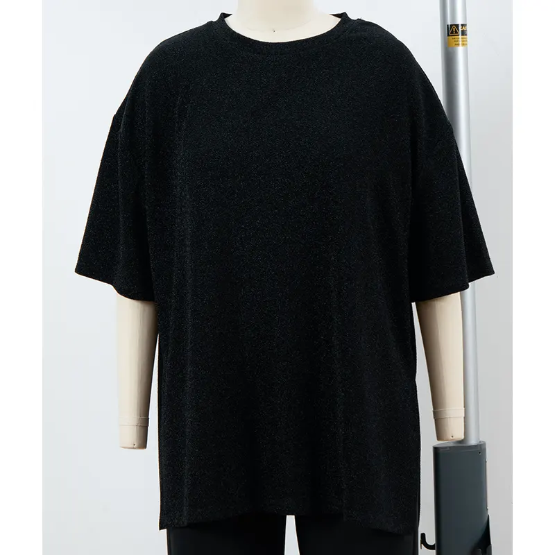 Oversized T-shirt met verlaagde schouders, gestructureerd oppervlak en zijsplitten