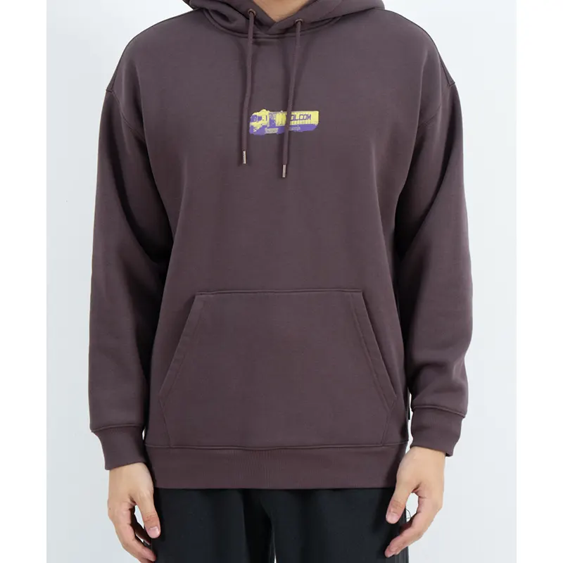 Pullover-hoodie met kangoeroezak en veelkleurige vrachtwagenrugafbeelding